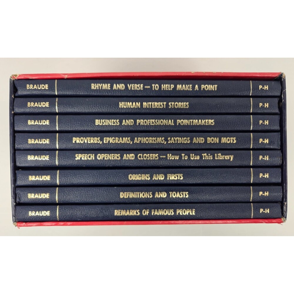 Complete Speakers and Toastmasters Library 8 Hardcover Book Set Jacob Braudes